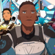 The heroes of Gen: Lock stand in front of their mecha.